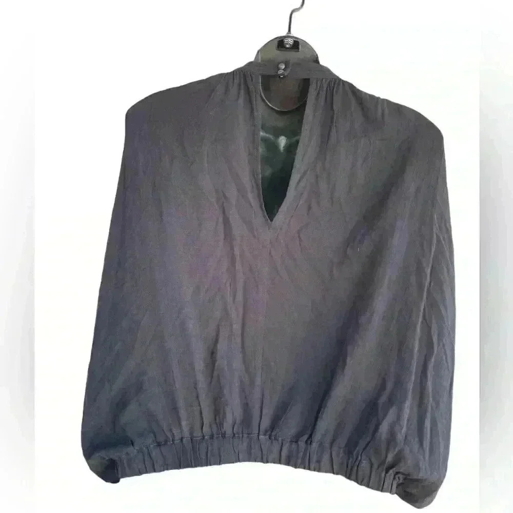 Anthropologie Maeve High-neck Cutout Blouse Black size small gently used - Picture 6 of 10
